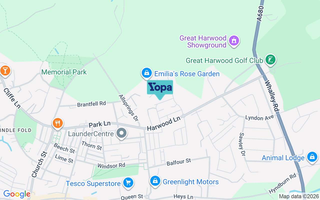 Map showing the location of BB6 7TZ