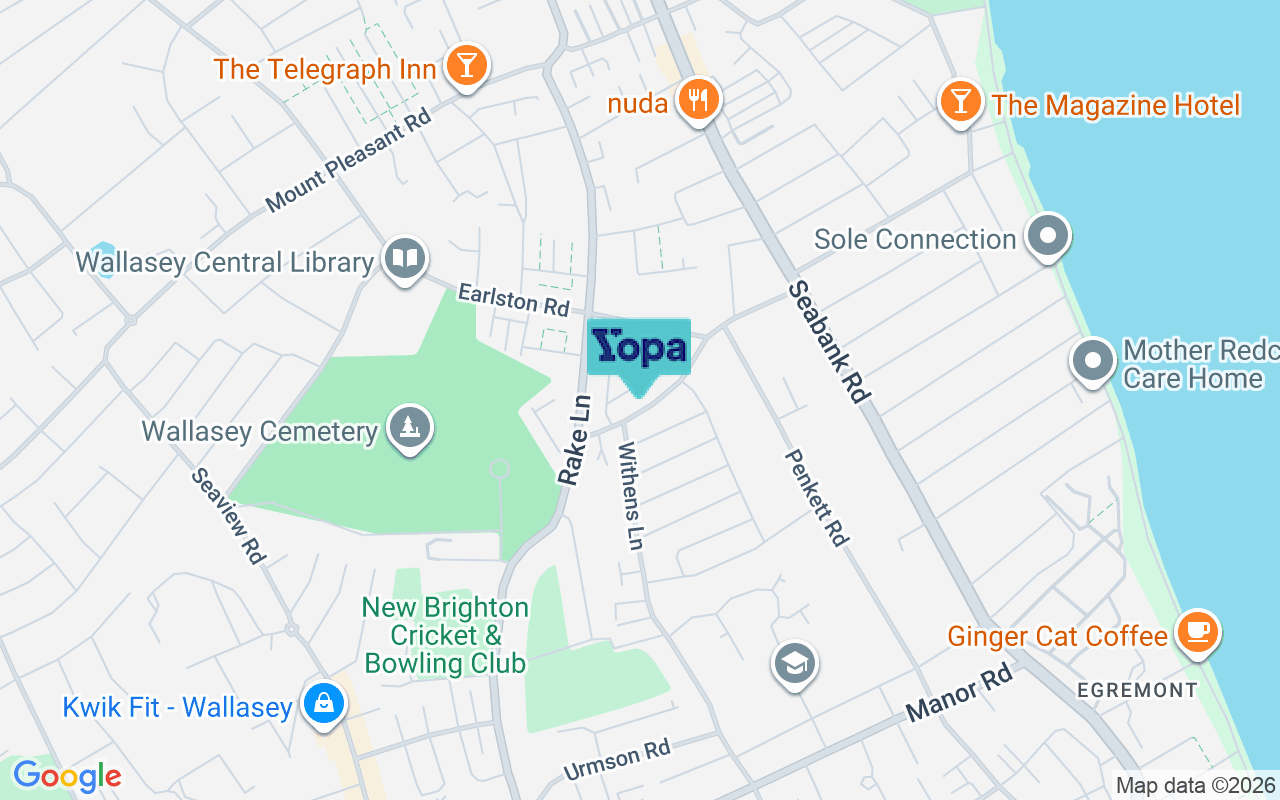 Map showing the location of CH45 7NY
