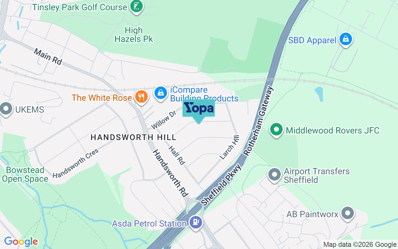 Map showing the location of S9 4AR