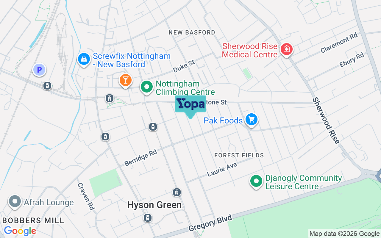 Map showing the location of NG7 6HH