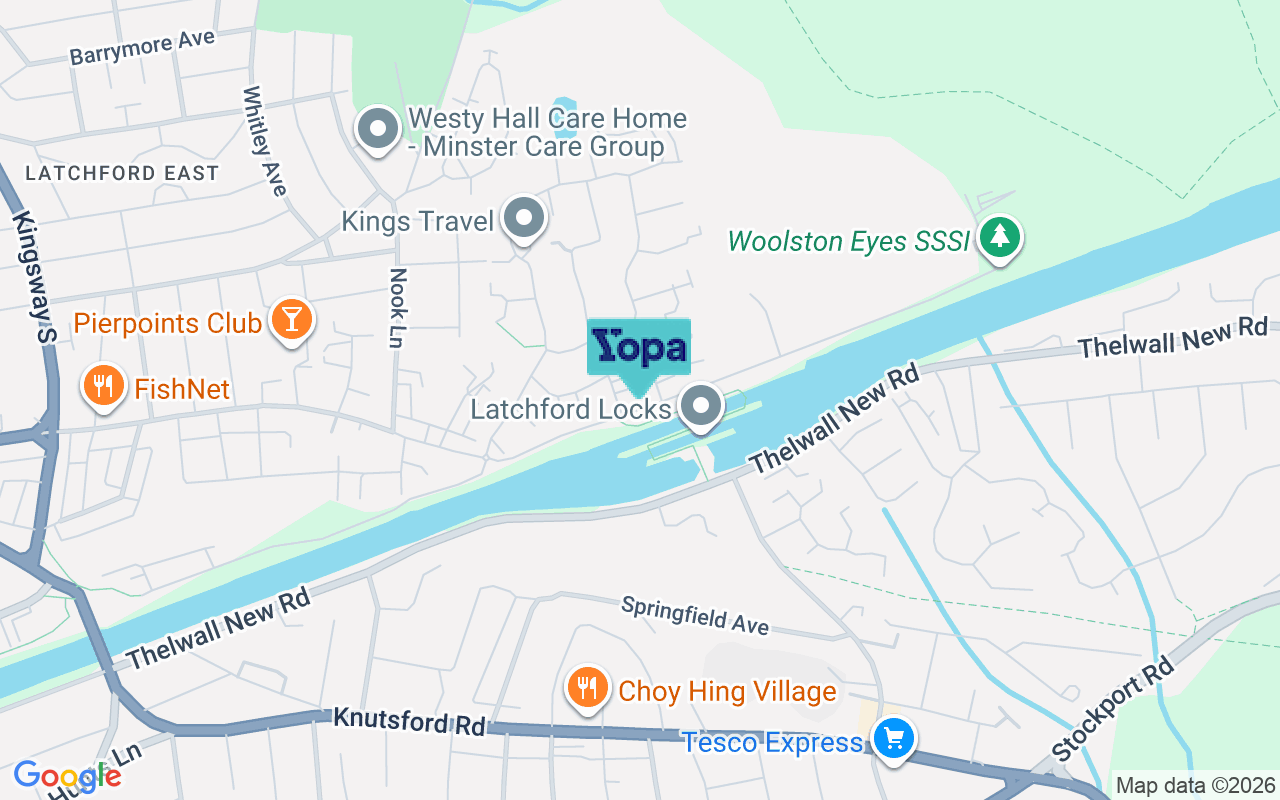 Map showing the location of WA4 1BF
