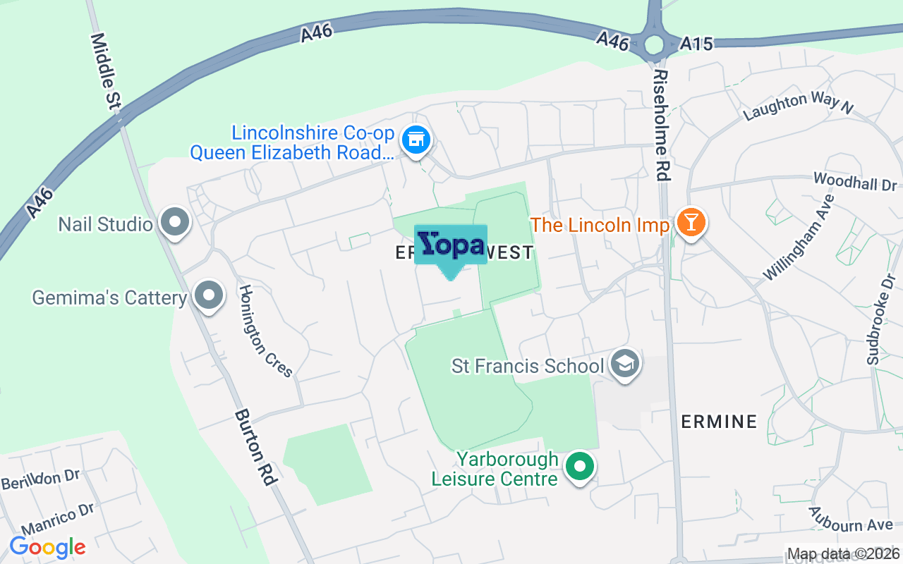Map showing the location of LN1 3QE