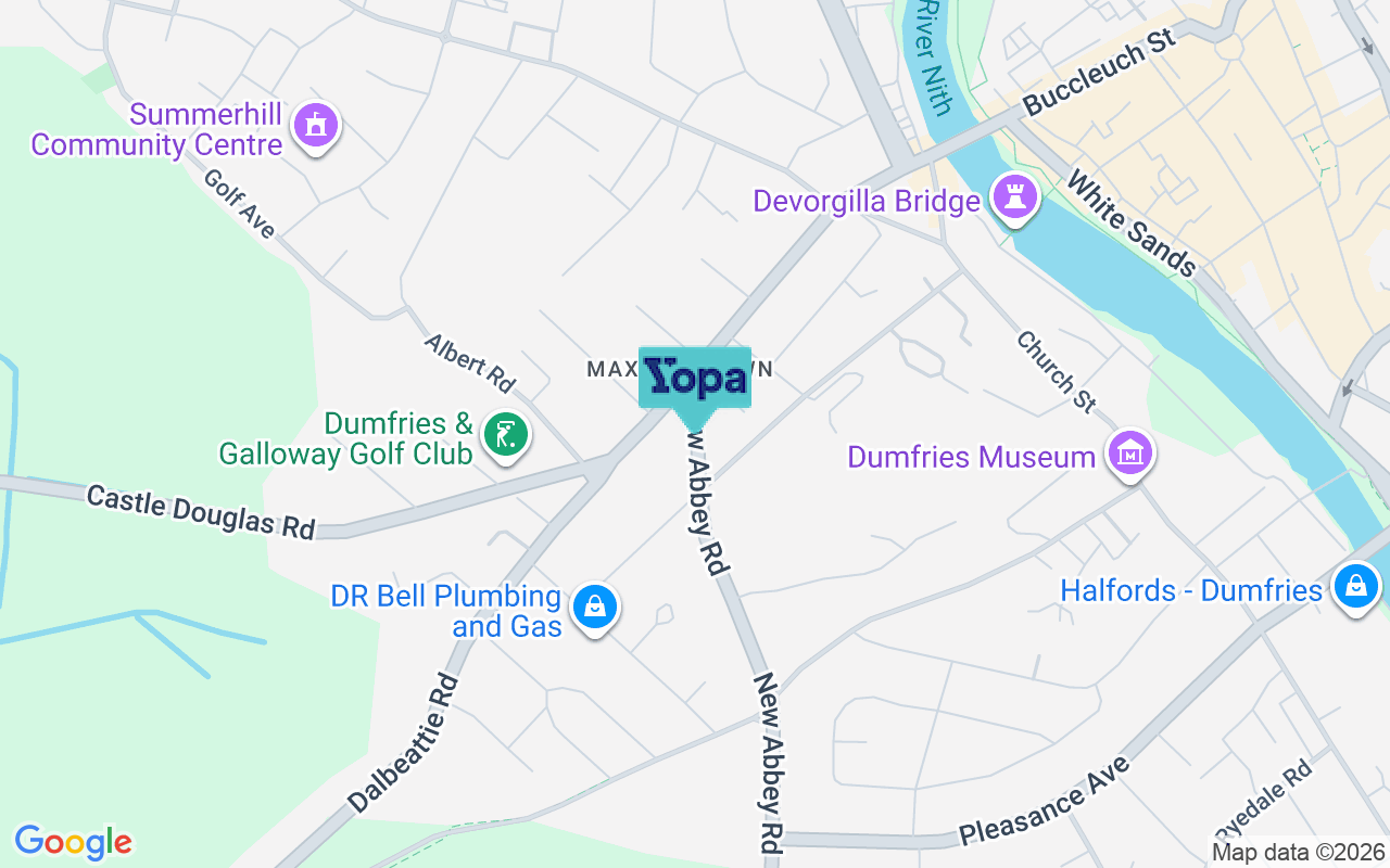 Map showing the location of DG2 7NE
