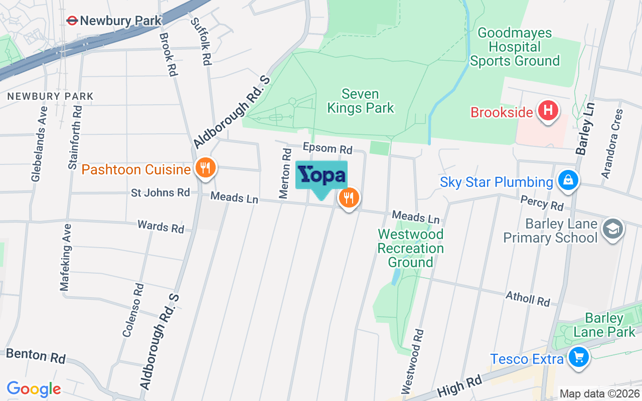 Map showing the location of IG3 8PE