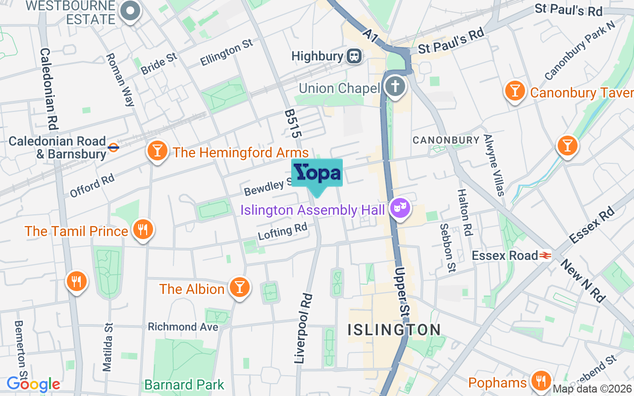 Map showing the location of N1 1LG