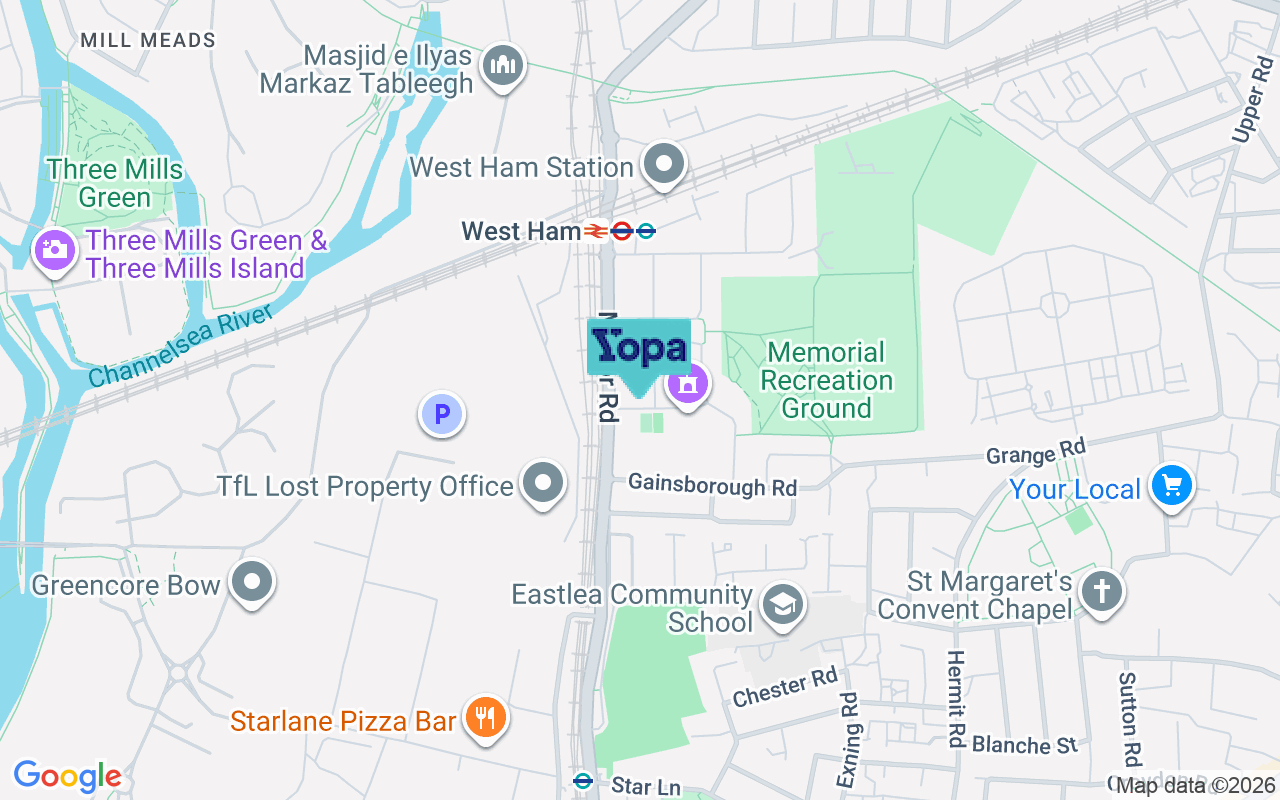 Map showing the location of E15 3AD