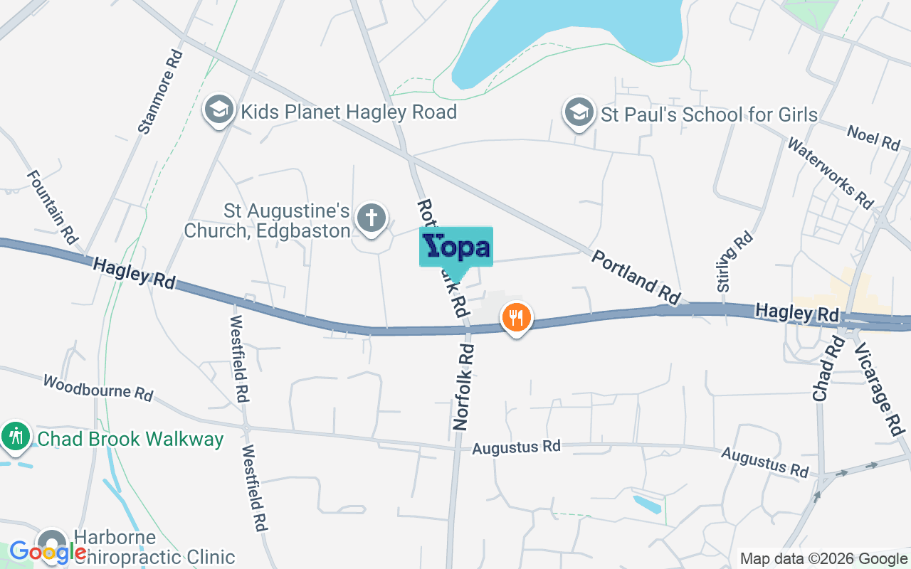 Map showing the location of B16 9JH