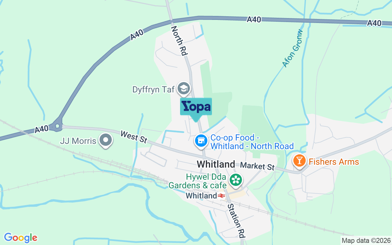 Map showing the location of SA34 0AU