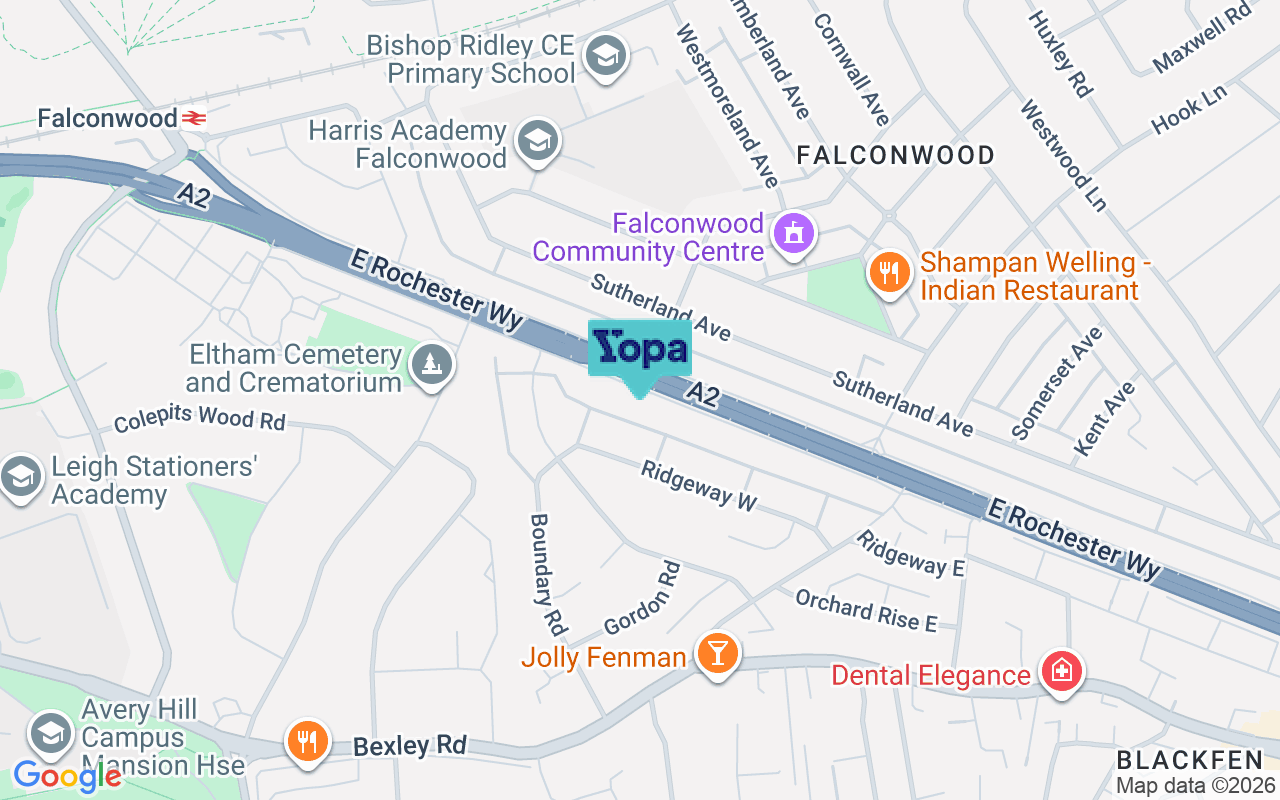 Map showing the location of DA15 8TF