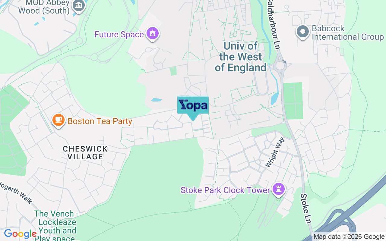 Map showing the location of BS16 1FS
