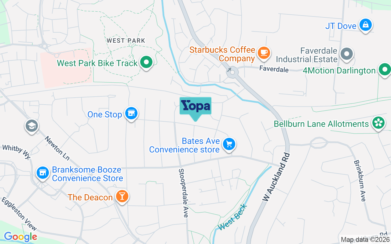 Map showing the location of DL3 0TY