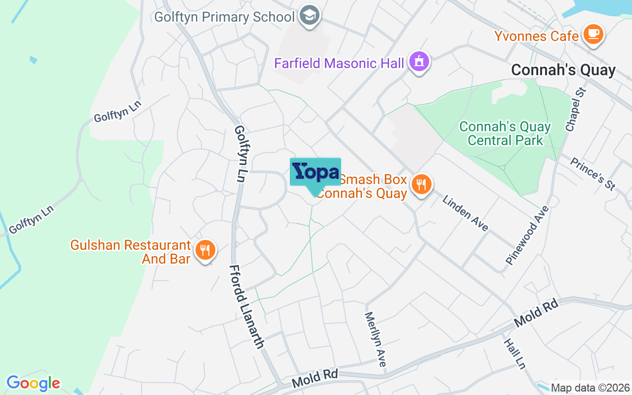 Map showing the location of CH5 4WG