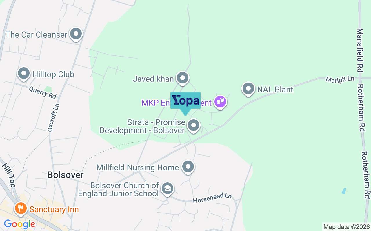 Map showing the location of S44 6ZP