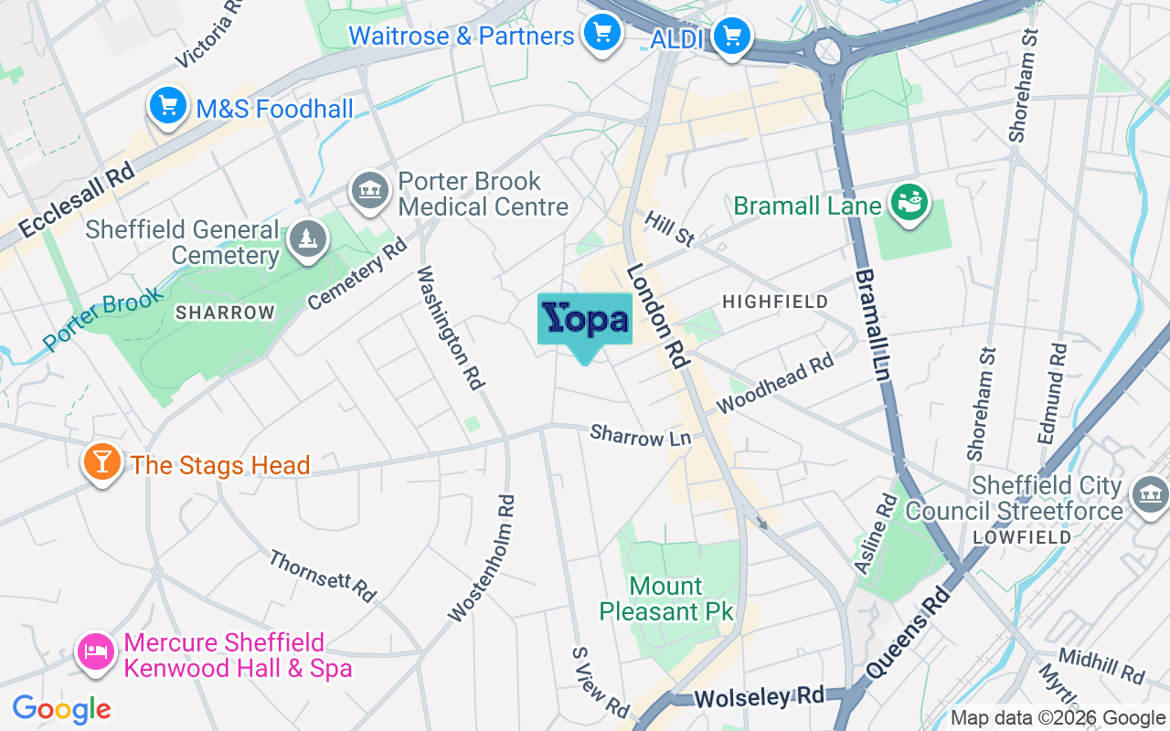 Map showing the location of S11 8DD