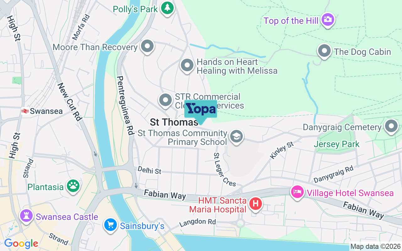 Map showing the location of SA1 8EY