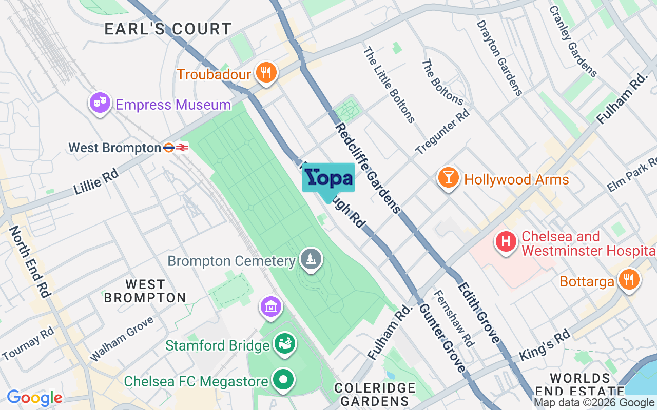 Map showing the location of SW10 9AS