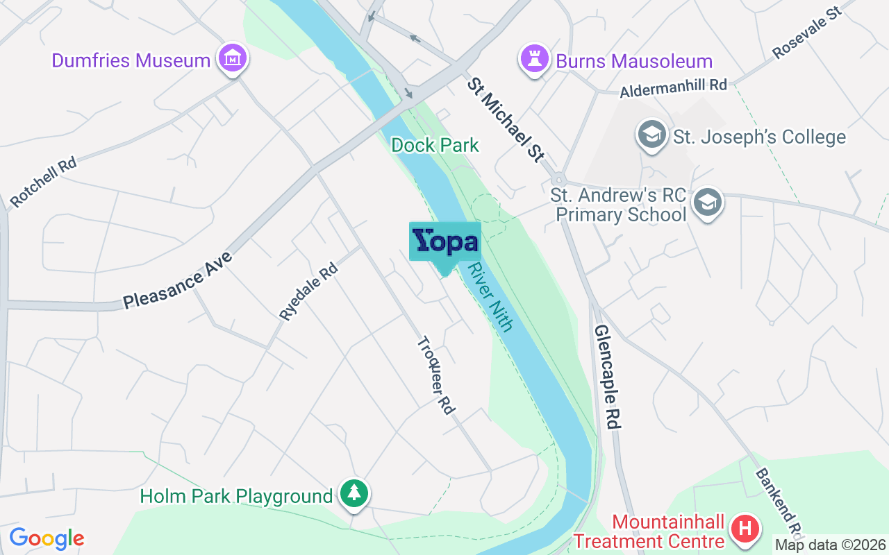 Map showing the location of DG2 7DE