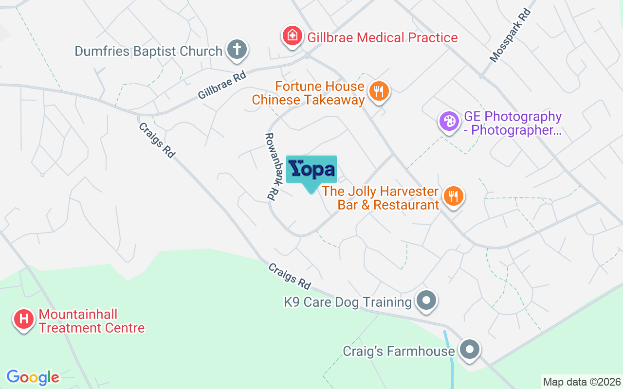 Map showing the location of DG1 4LL