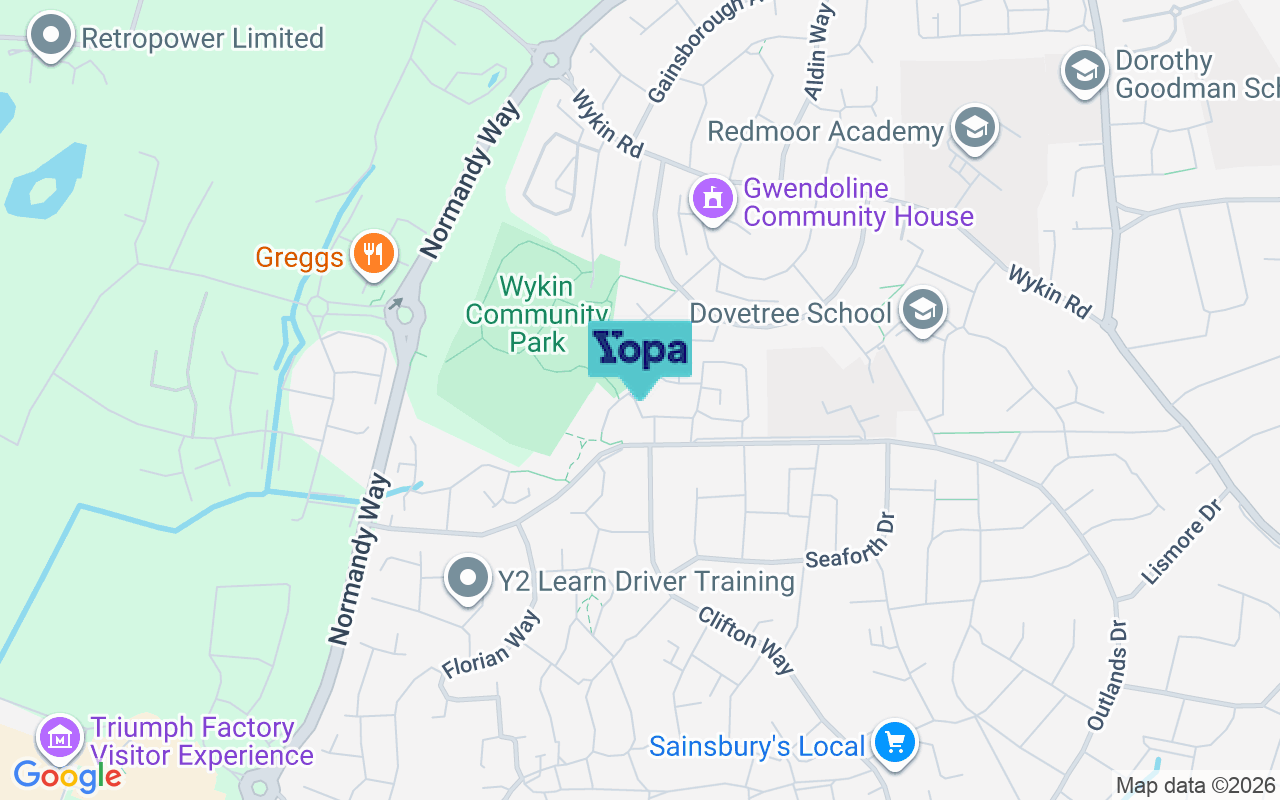 Map showing the location of LE10 0WU