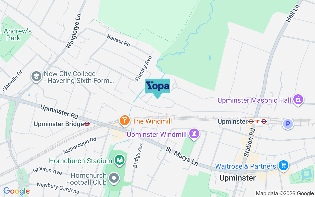 Map showing the location of RM11 3QD