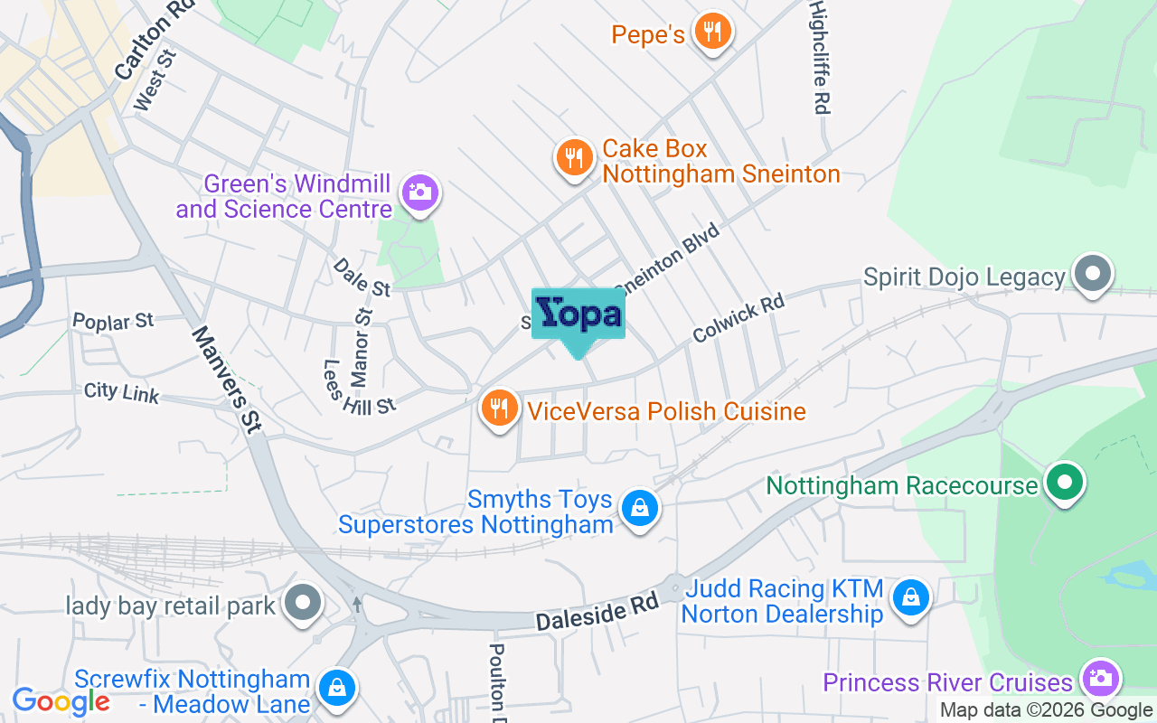 Map showing the location of NG2 4AJ