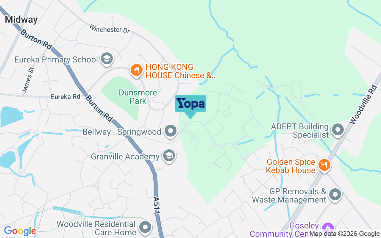 Map showing the location of DE11 7FT