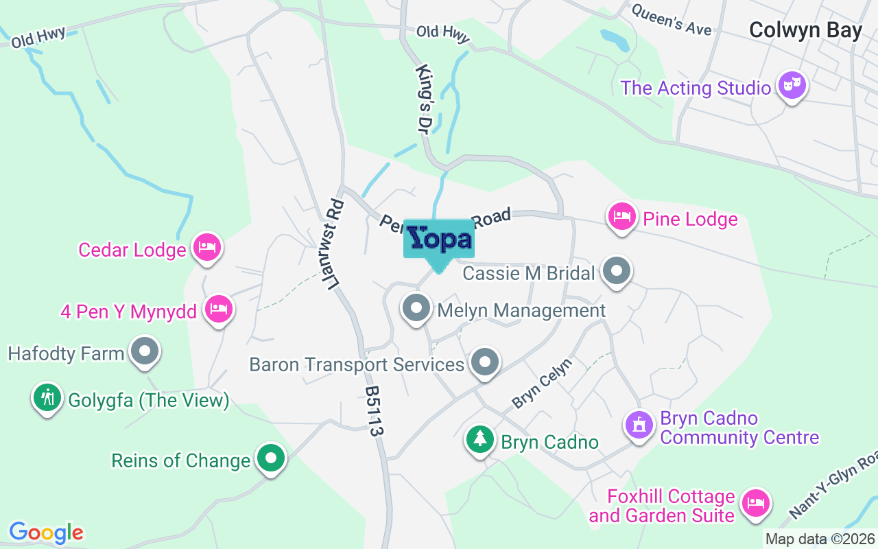 Map showing the location of LL29 6AW