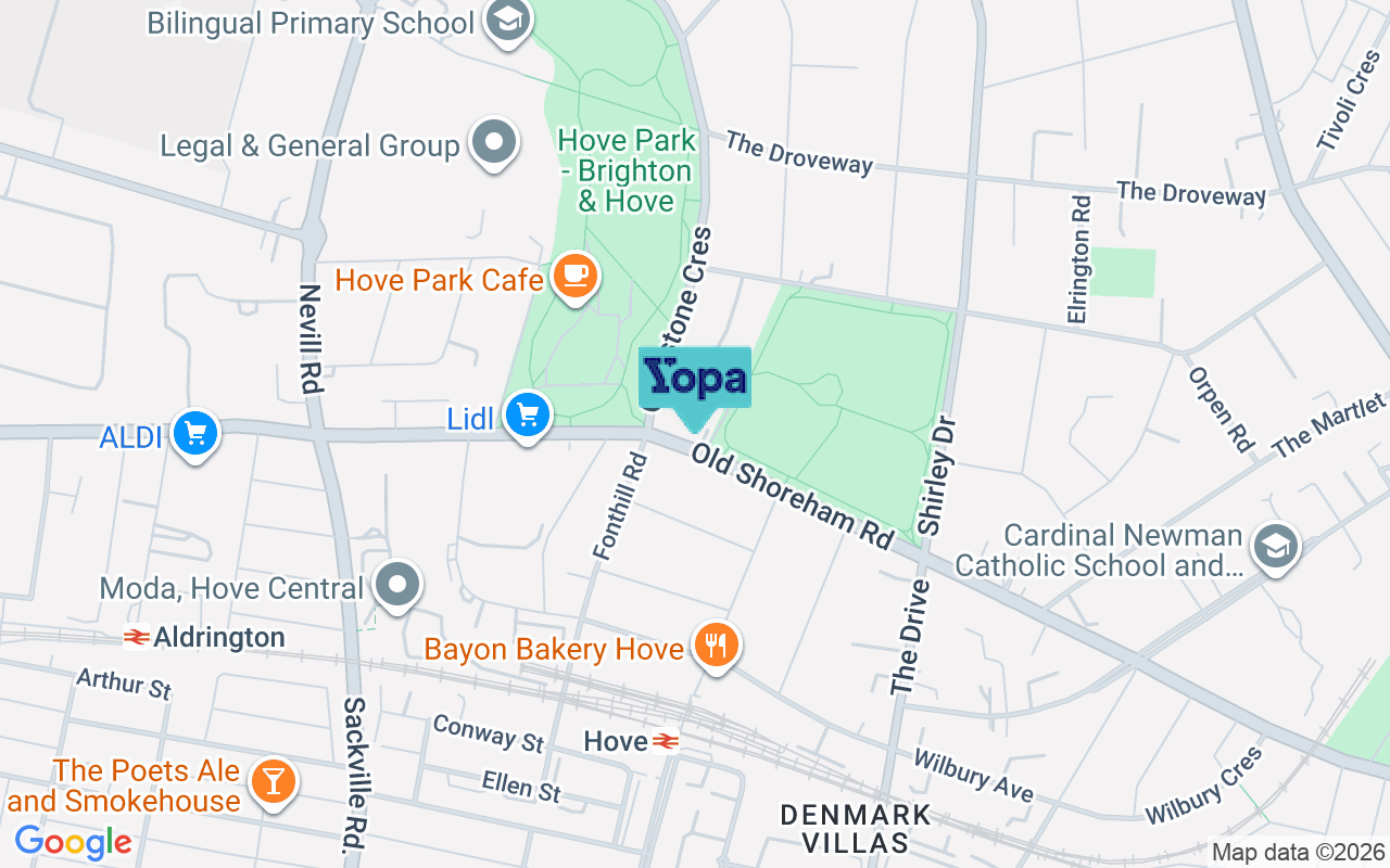 Map showing the location of BN3 6AJ