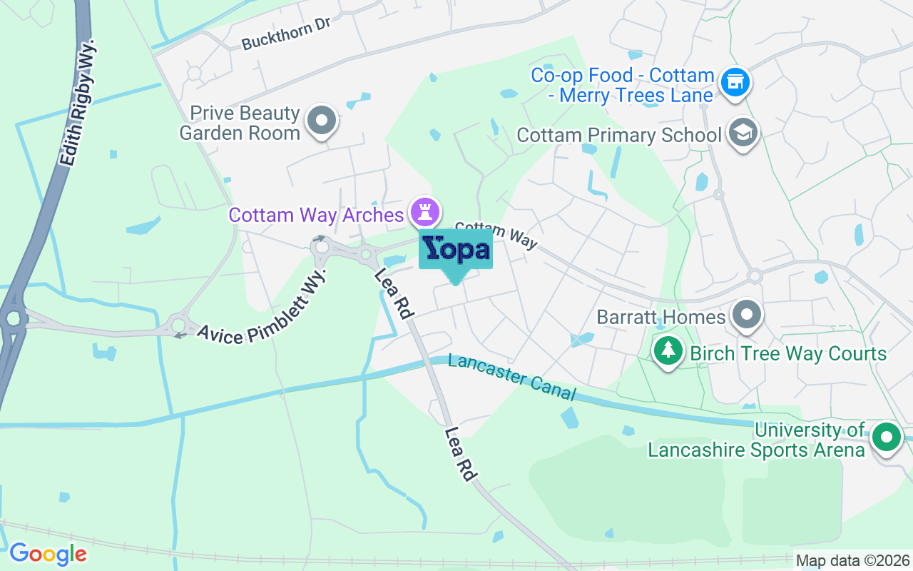 Map showing the location of PR4 0ED