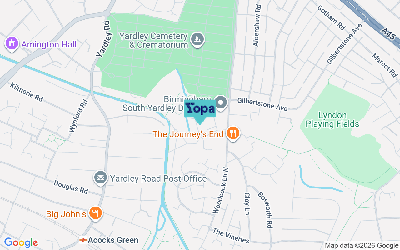 Map showing the location of B26 1ED