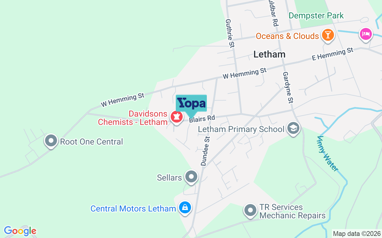 Map showing the location of DD8 2PE