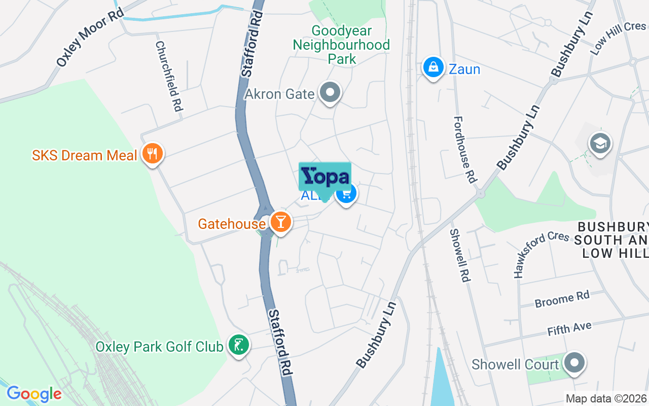 Map showing the location of WV10 6DG