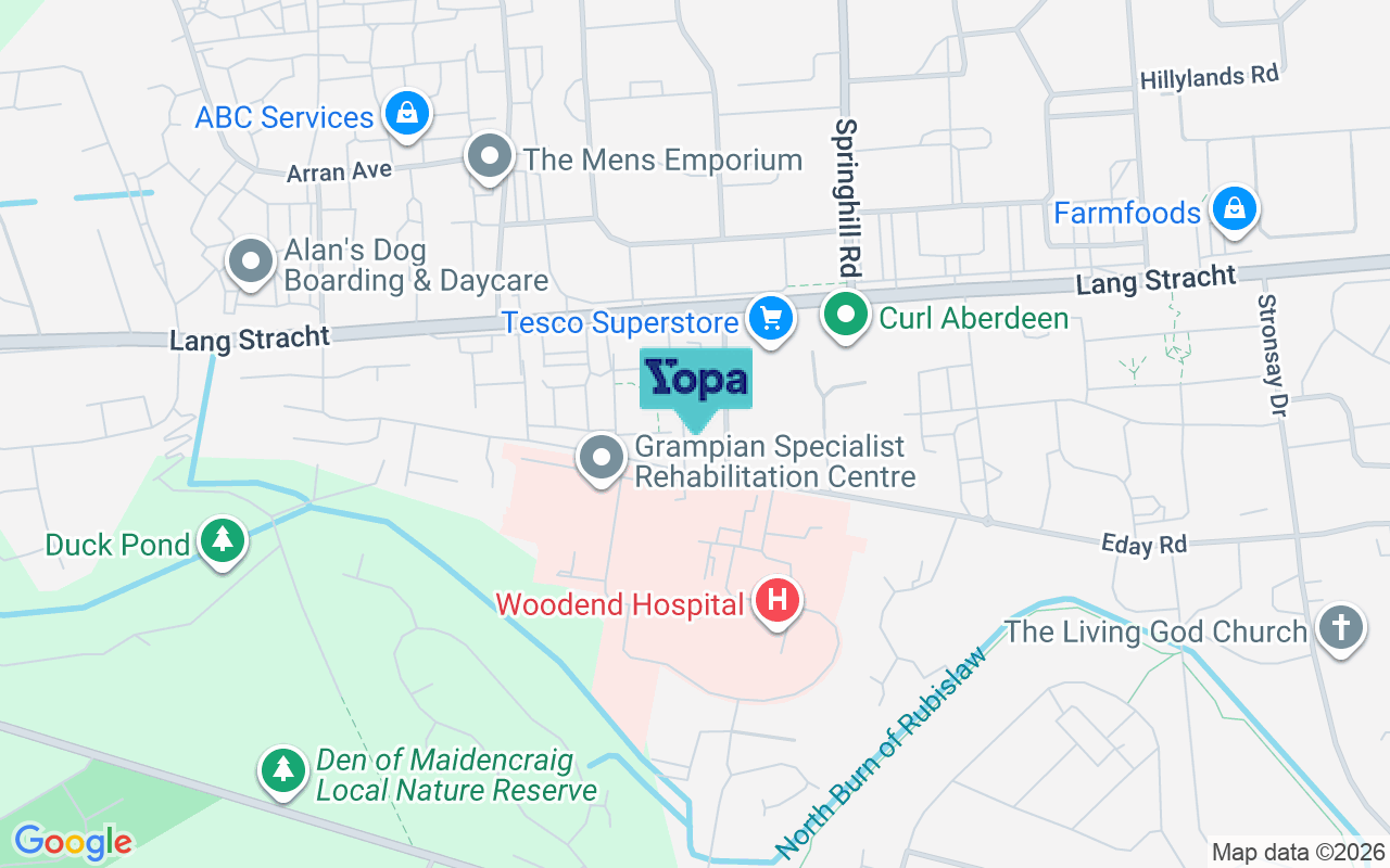 Map showing the location of AB15 6HG