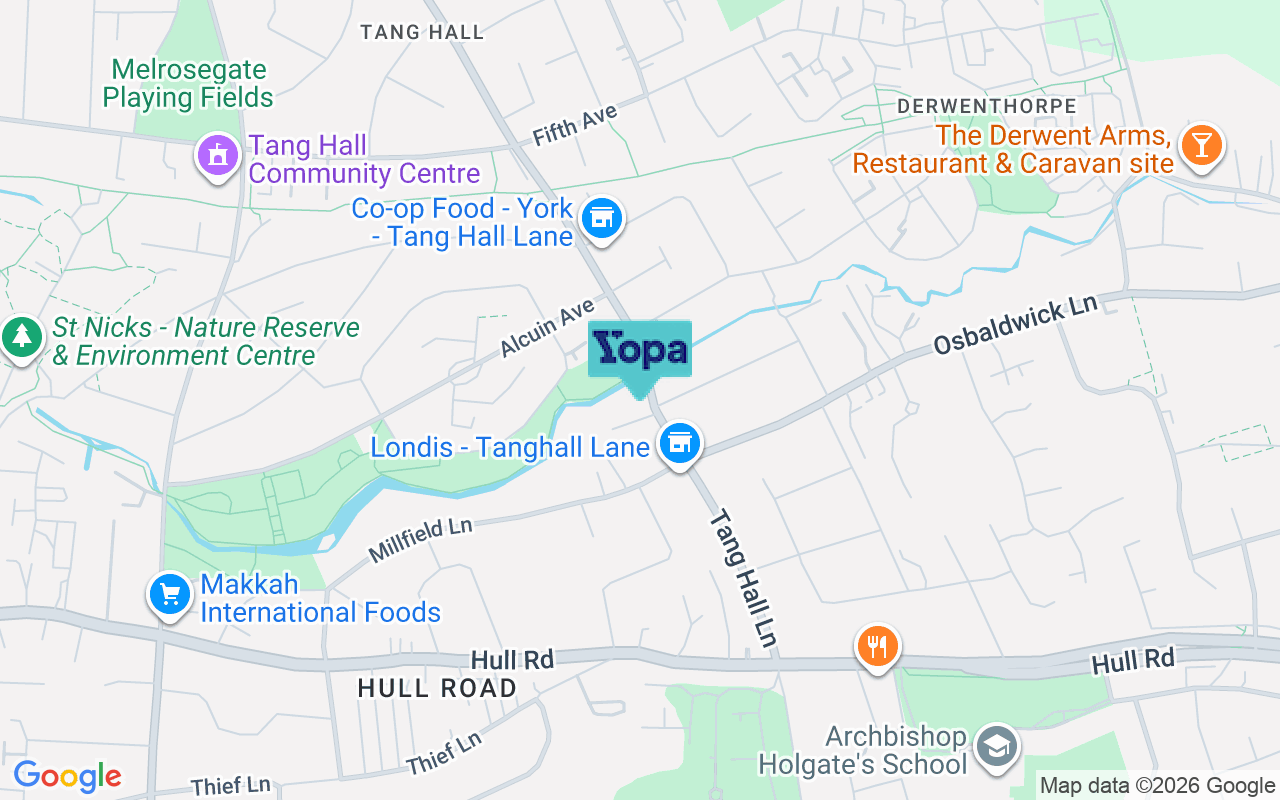 Map showing the location of YO10 3RL