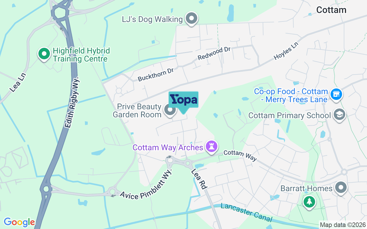 Map showing the location of PR4 0JU