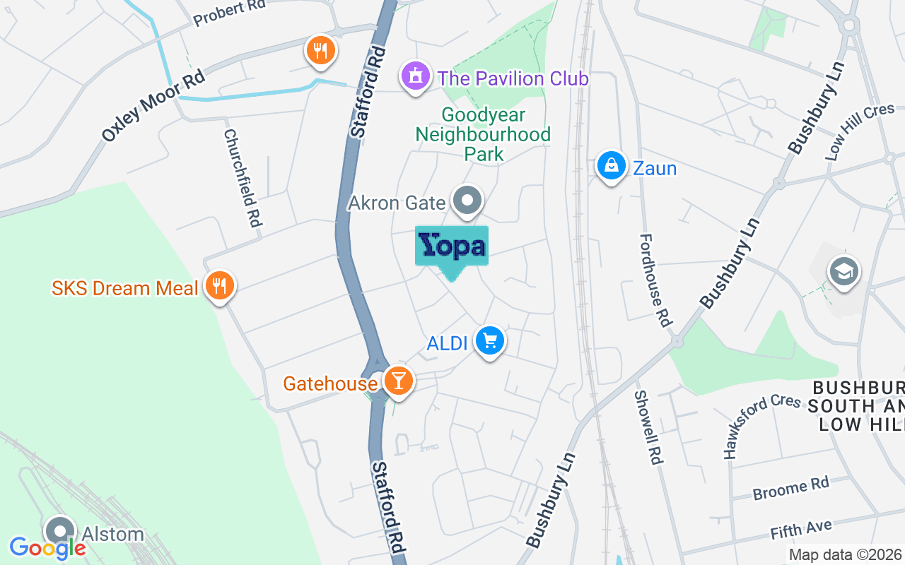 Map showing the location of WV10 6EG