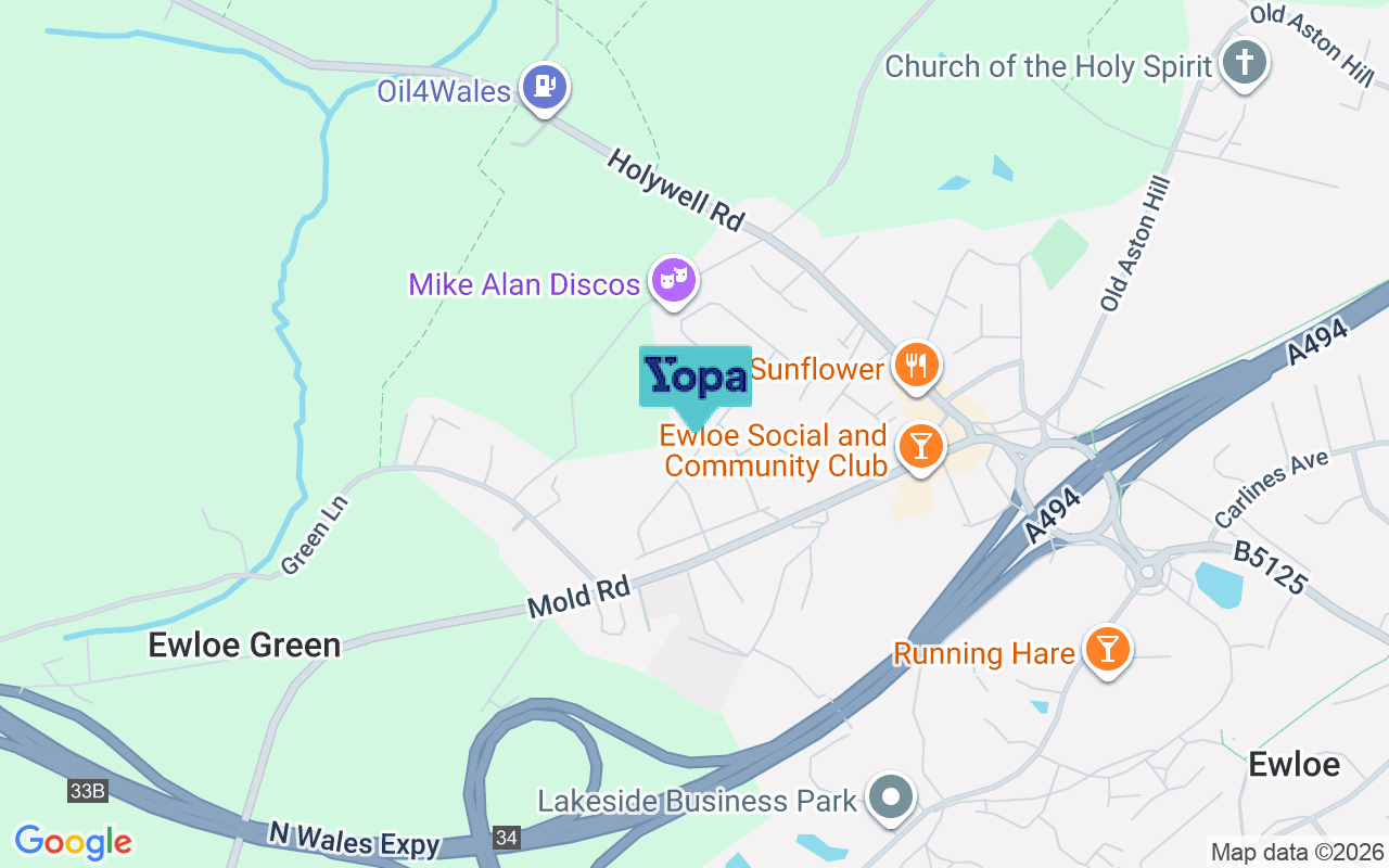 Map showing the location of CH5 3BJ