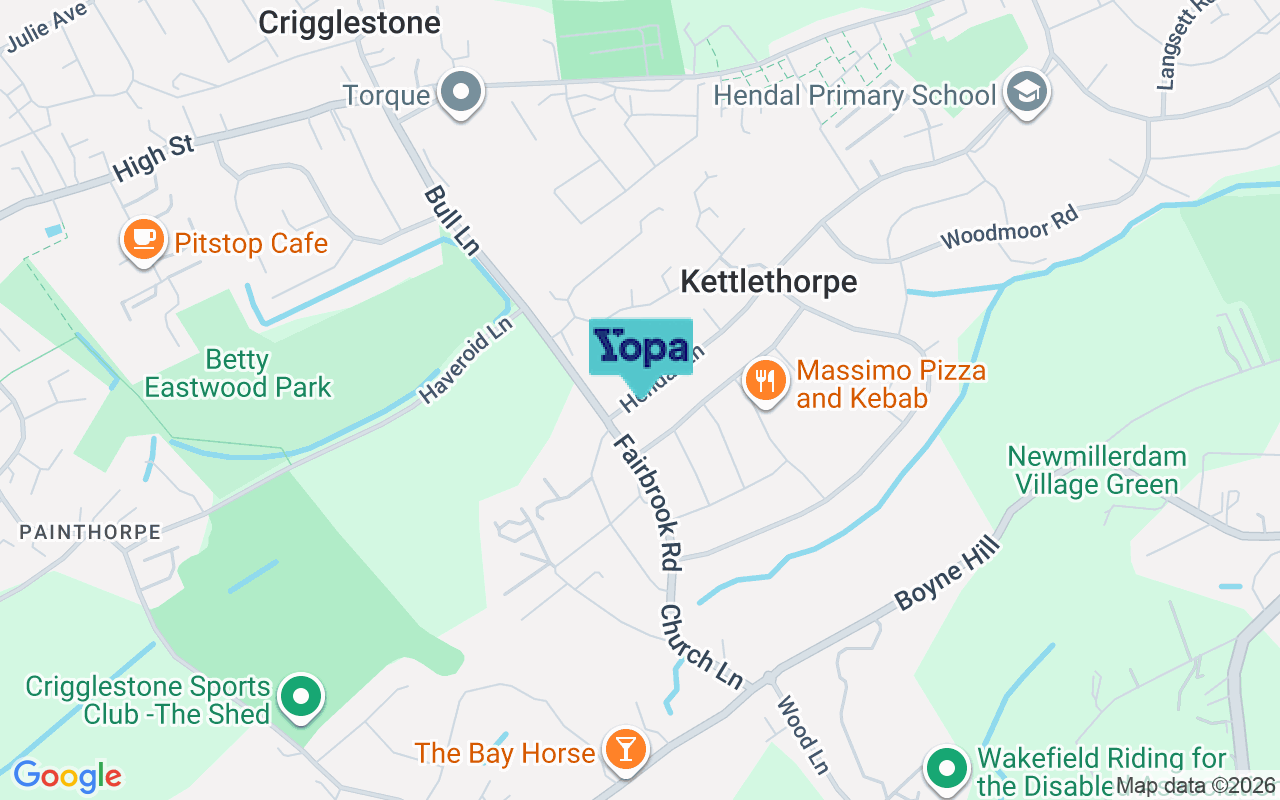 Map showing the location of WF2 7PG