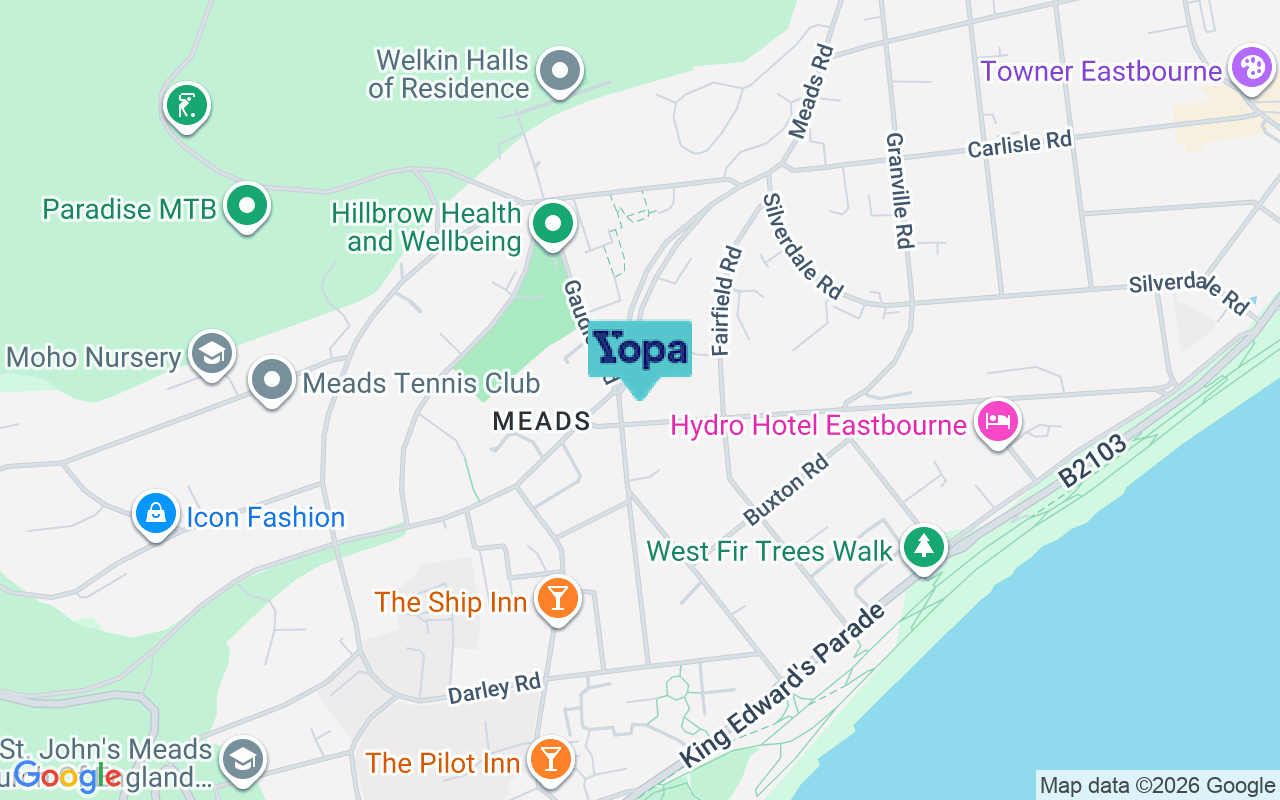 Map showing the location of BN20 7PZ