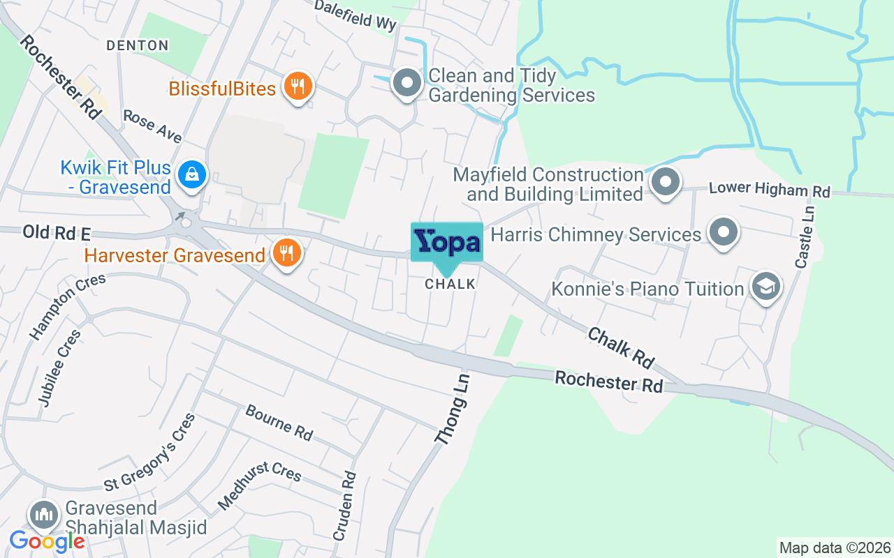 Map showing the location of DA12 4TP