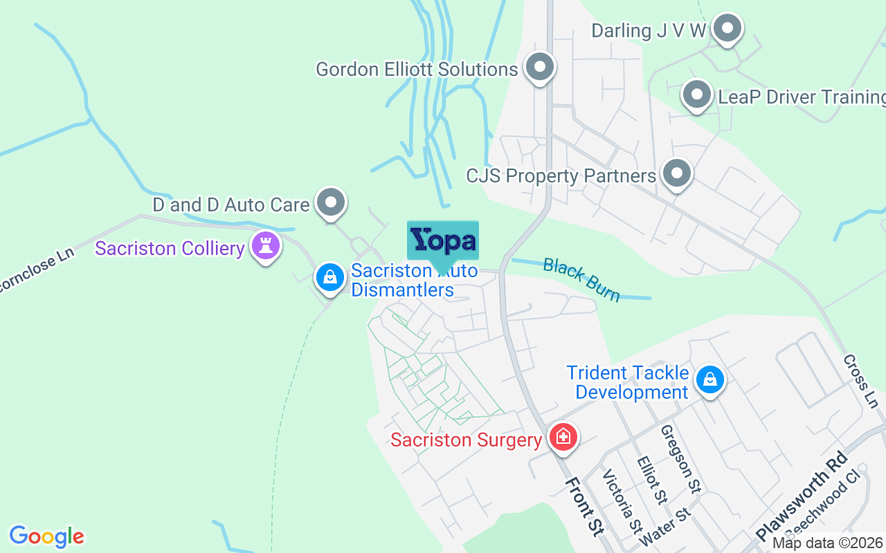 Map showing the location of DH7 6AL