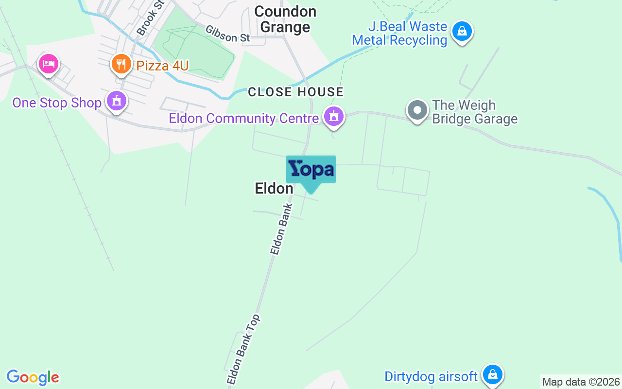 Map showing the location of DL14 8DX