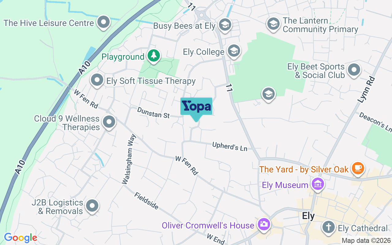 Map showing the location of CB6 3EE