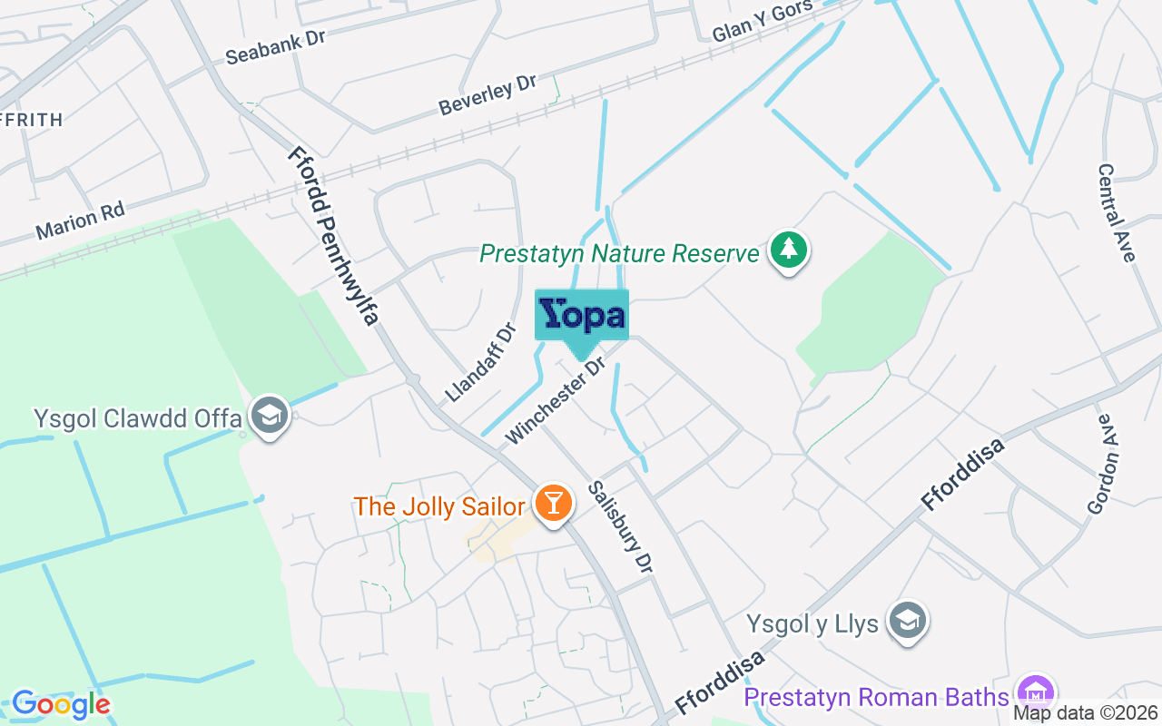 Map showing the location of LL19 8DB