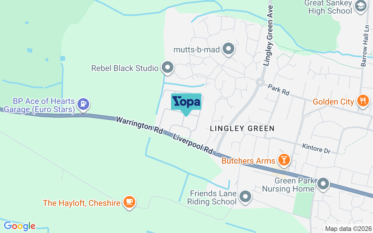 Map showing the location of WA5 3UP