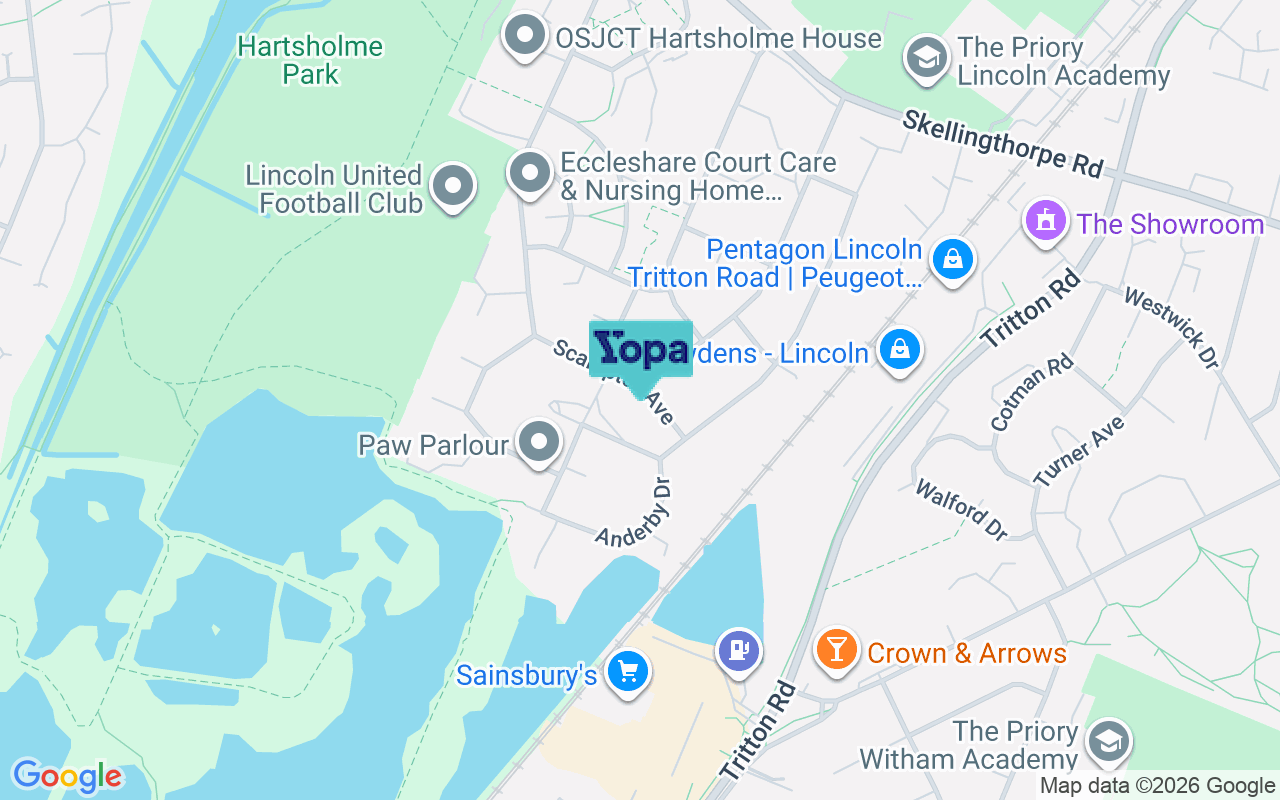 Map showing the location of LN6 0AS