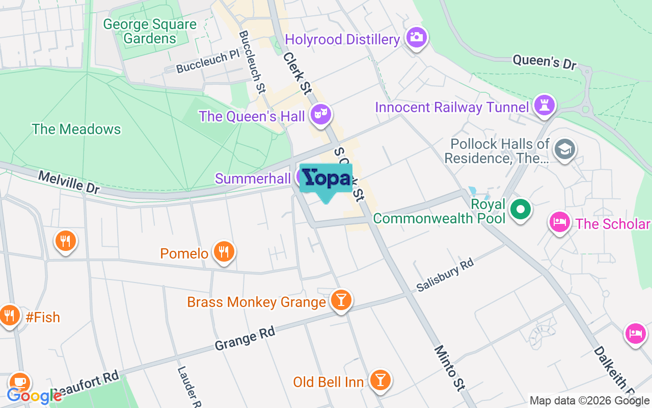 Map showing the location of EH9 1QD