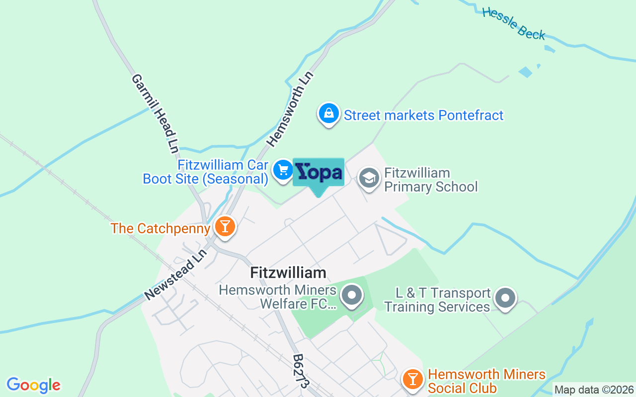 Map showing the location of WF9 5BA