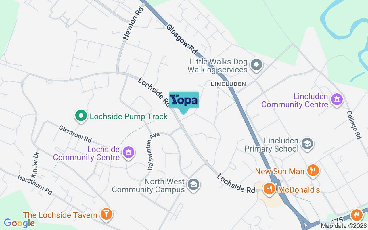 Map showing the location of DG2 0LY