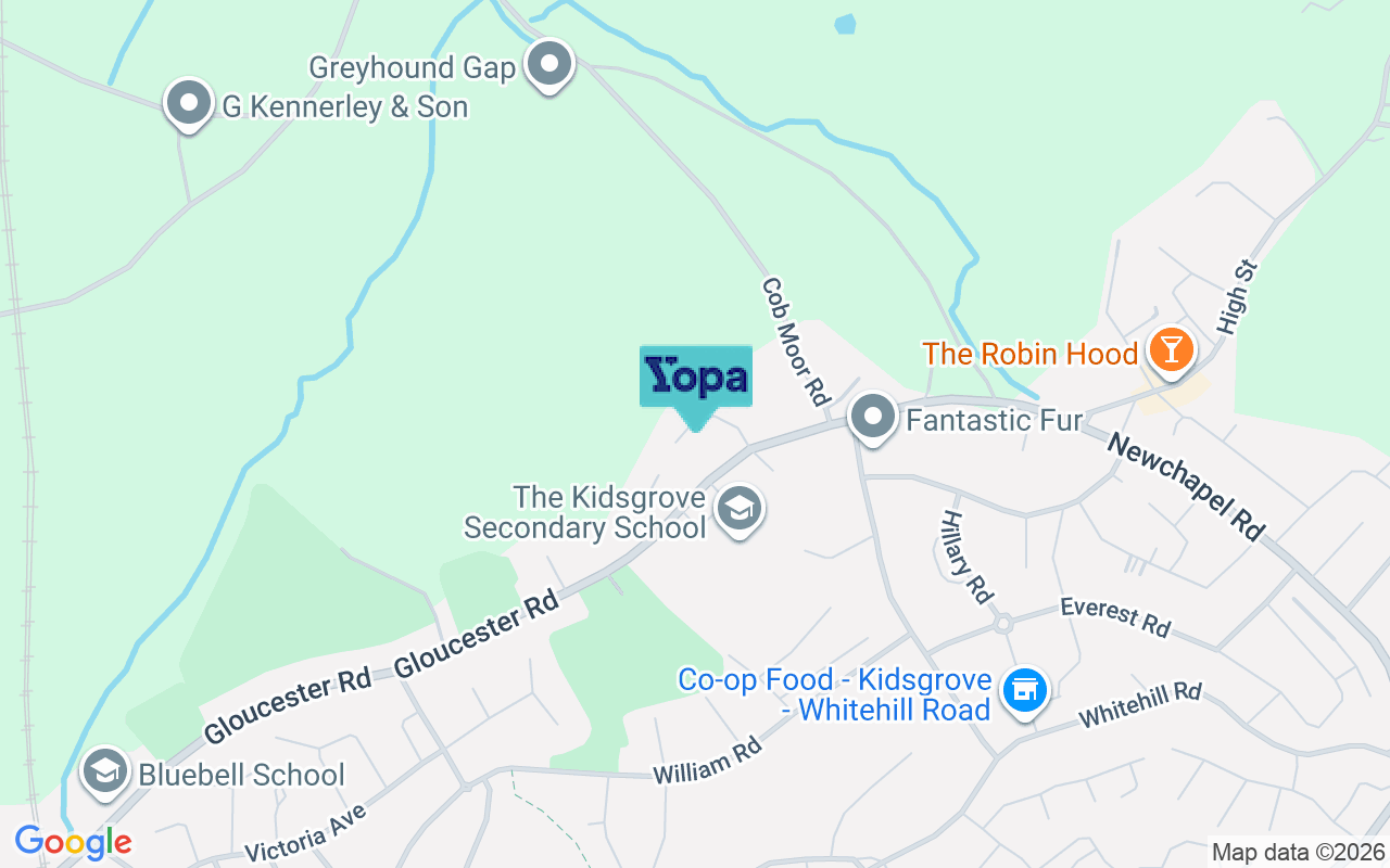 Map showing the location of ST7 4DH